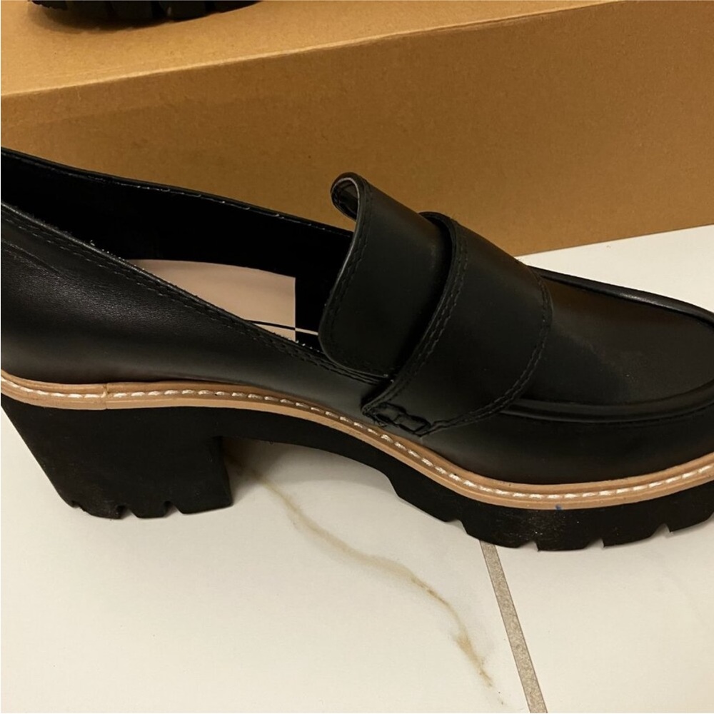 Dolce Vita Halona Onyx Leather Lug Sole Loafers - Picture 3 of 3
